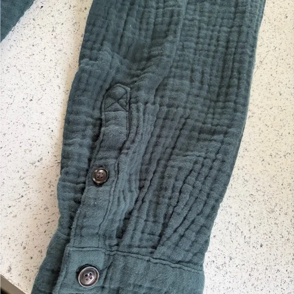 Madewell Light Spun Evert Top Midnight Green Size Small - Picture 7 of 9